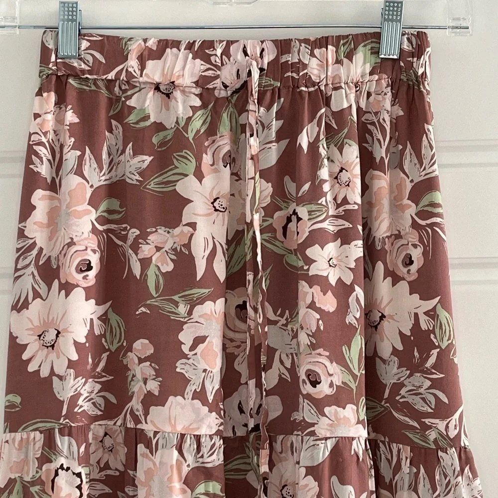 Luna Skies Cottagecore Womens Floral Maxi Skirt Size Small Lightweight Boho